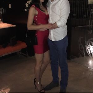 Herve Leger Red Bandage Dress XS